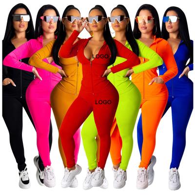 China 2021 New Arrival Viable Women Stacked Joggers Sweatpants And Hoodie Set Women Sweatpants Two Piece Set for sale