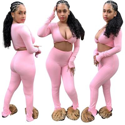 China Viable autumn fashion solid spandex plus size women's sets newcomers shein 2022 women's clothing trend for sale