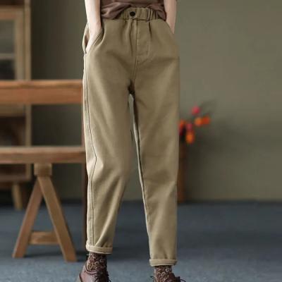 China Wholesale Cheap Thick Winter Anti-wrinkle Fur Velvet High Waist Pants Women's Pants And Trousers Bottoms Fashion Pants For Ladies for sale