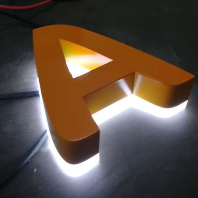 China Buildings Custom Stainless Steel Led Backlit Signs Outdoor Illuminated Plexi Letter for sale