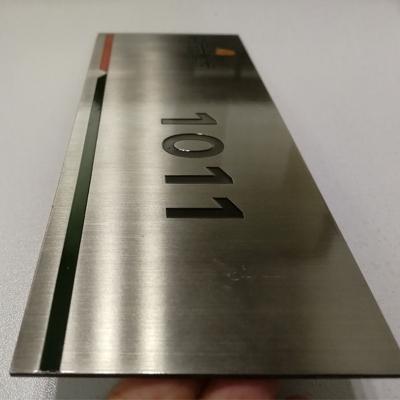 China Buildings Hotel Stainless Steel Room Plates Etching Sign for sale