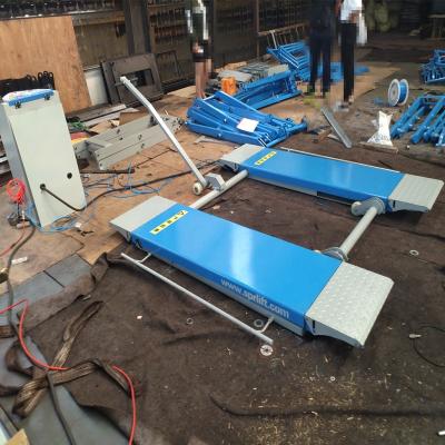 China Repair 3.5T Auto Portable Scissor Rise Car Lift Mid Used Home Garage Auto Lift Electric Lock Release With CE for sale