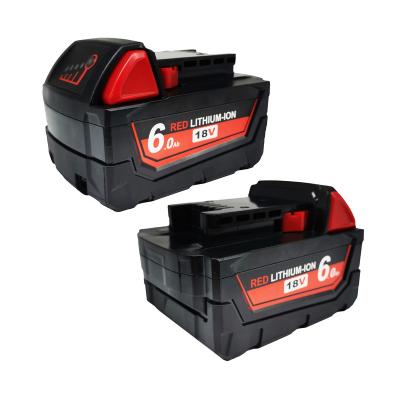 China Factory Price Milwauk Power Tool Battery 18V 6.0Ah 18V 6000mAh M18 18V 5.0AH 4.0AH 9.0AH 3.0AH 2.0AH M12 12V M12 2AH 3AH 4AH 5AH 9AH for sale