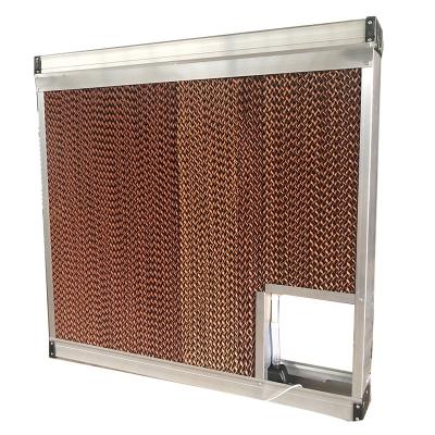 China Farms Poultry Farm Evaporative Cooling Protective Honey Comb Wet Curtain Cooling Wall with Aluminum Frame for sale