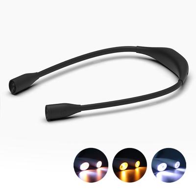 China Modern 4 Led Portable Adjustable U Shaped Rechargeable Flexible Neck Reading Book Light Hugging Light for sale