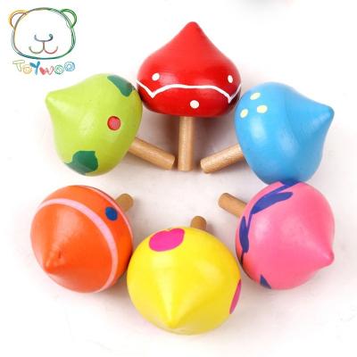 China Multicolor Magic Rotate Wooden Mini Magical Top Rotation Gyro Toy for sale