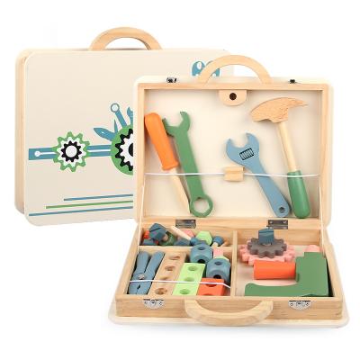 China ECO-FRIENDLY Educational Games Toy Toolbox Wrench Screwdriver Tool Kit Wooden Toy for sale