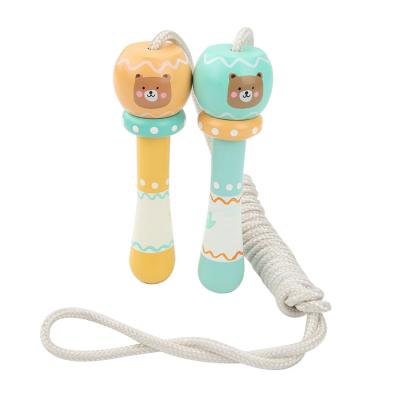 China Cute Wooden Handle Animal Jump Rope Jump Rope Children Kids for sale