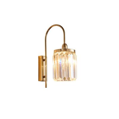 China Wholesale E14 1 Modern Gold Head Lamp Light Indoor Modern Wall Lamp For Home Decor Crystal for sale