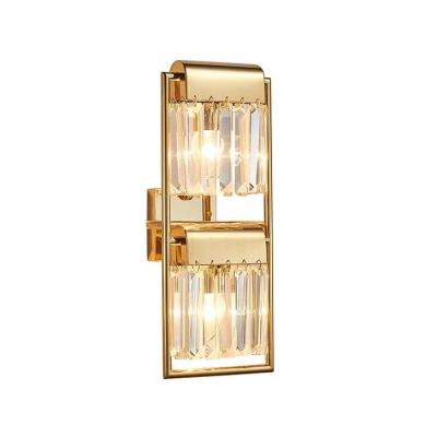 China Gold Modern European Crystal Bedroom Led Wall Lamp Light For Beside Bathroom Home Decor for sale