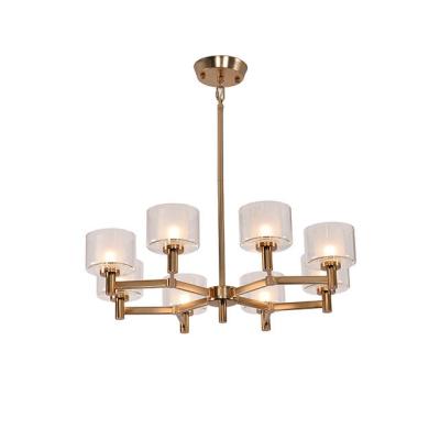 China Modern Art Lighting Chandelier Coppery European Glass 8 A.M. Top Quality Pendant for sale