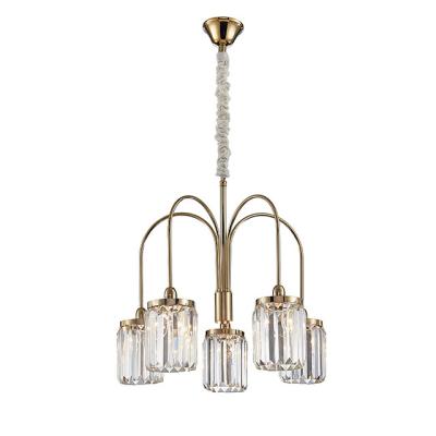 China Modern Indoor Gold Crystal Modern Nordic Style Gold Pendant Lamp Chandelier for sale