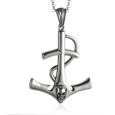 China Environmentally Friendly Titanium Steel Pendant Necklace Accessories Anchor Fashion Jewelry Hip Hop Stainless Steel Exquisite Necklace for sale