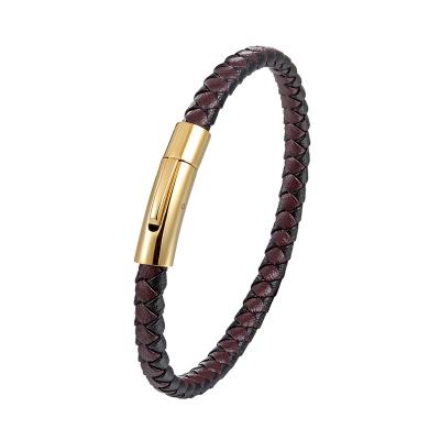 China New Style Simple Handwoven Leather Bracelet Popular Hand Jewelry Non-fading Bracelet for sale