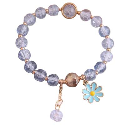 China Daisy bracelet new pop vintage small flower bracelet sun flower girlfriends female crystal pink couple student girlfriends for sale