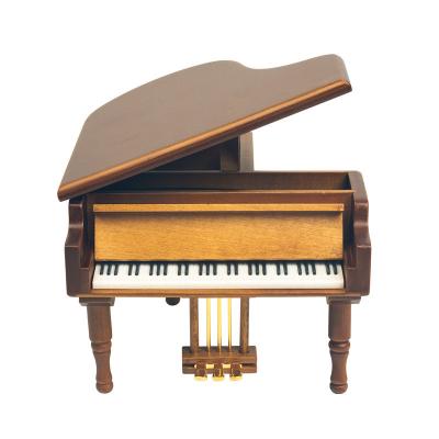 China Caja de música para piano de madera impresa con pantalla de seda Ideal para favores de boda Regalos de fiesta nupcial en venta