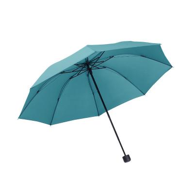 China Customer's Logo Anti-Tri-fold Manual Eight-Bone Folding Umbrella for Weather and Rain for sale