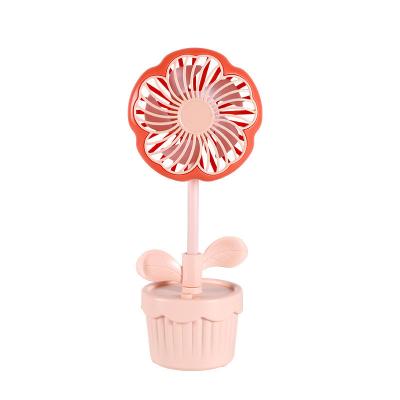 China Office Products Rechargeable Potted Plant Fan in Cute Cartoon Flower Design for Summer for sale