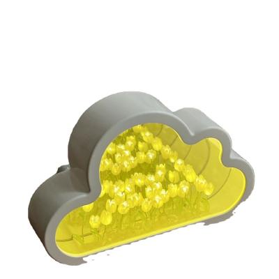 China Handmade DIY Cloud Tulip Mirror Night Lamp One Object Two Uses Ideal for Novelty Gifts for sale