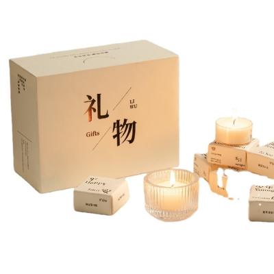 China Travel Agency Targeted White Aromatherapy Candle Gift Box Mini Candles Set for Indoor for sale