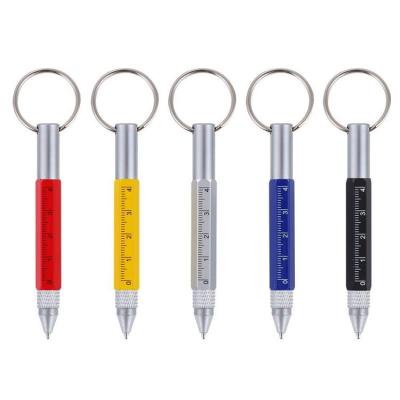 China Copper Keychain Tool Pen with Digital Printing Ruler Ballpoint Pen and Screwdriver Pen for sale