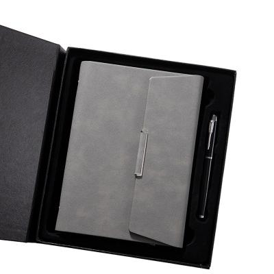 China Three Fold Loose Leaf Notebook Two-Piece Set Leather Business Office Diary Book Anniversary Gift for sale