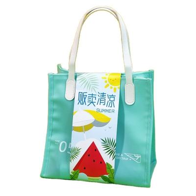 China Beat the Heat Halterneck Fan Cooling Spray Cool Ice Sleeve Sunscreen Mask PVC Beach Bag for sale