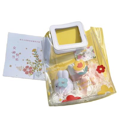 China Goddess Festival PVC Printed Handbag Set Rabbit Night Light Bow Tassel Towel and White Peach Hard Candy for sale