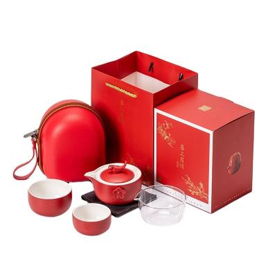 China Customer's Logo Chinese Style Tea Set in Portable EVA Bag Perfect for Sports and Games for sale