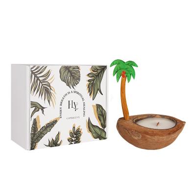 China Logotipo do cliente Concha de coco Aromaterapia Velas Caixa de presente Ilha de Verão Fragrância à venda