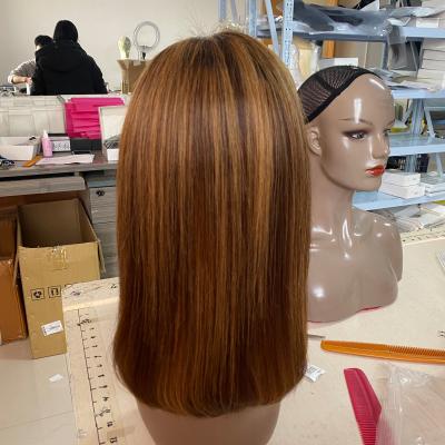 China P4-27 Color Wholesale Wig Brazilian Short Bob 13x4 Lace Front Wig Highlight Brazilian Virgin Hair for sale