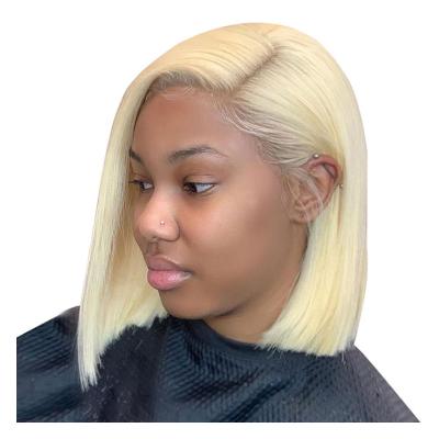 China Wholesale 100% Short Bob 13x4 Lace Front Human Hair Wig 613color Brazilian Blonde for sale