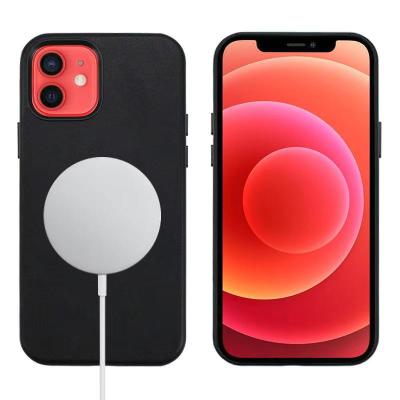 China iPhone 12 Series Cell Phone Case For iPhone12 Series PC+leather Material With Built-in Magnetic Circle Support Magsafe Charging for sale