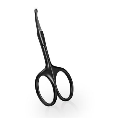 China Single Blade Nose Hair Trimming Scissors Men's Stainless Steel Beard Trimming Vibrissac Scissors Gold Plating for sale