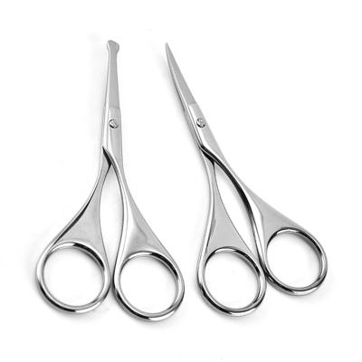 China High Quality Double-fold Beauty Eyebrow Scissor Nose/Eyebrow/Eyelid Scissors Stainless Steel Nose Hair Cosmetic Scissors for sale