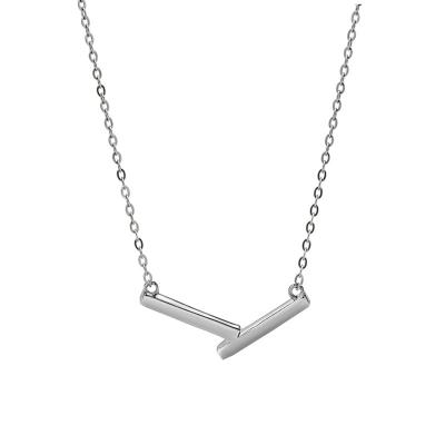 China Kingcome Fashion All-match Clavicle Chain Necklaces S925 Sterling Silver Rectangular Bar Geometric Trendy Necklace for sale