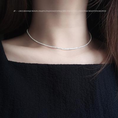 China Kingcome FASHIONABLE Temperament Clavicle Chain Necklaces S925 Sterling Silver Sparkling Gypsophila Collar Starry Necklace for sale