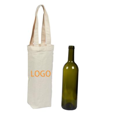 China Eco-friendly Delicate Colors Wine Canvas Bag Canvas Wine Bottle Bag for sale