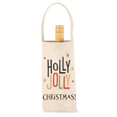 China Factory Price Eco-friendly Easy To Carry Cotton Canvas Wine Tote Bags Muslin Wine Gift Bag For Christmas for sale