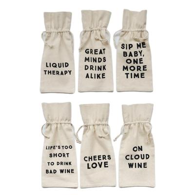 China Finely Processed Canvas Wine Tote Reusable Bag Canvas Wine Bag 2 Eco-Friendly Bottle for sale