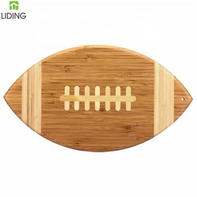 China Sustainable Bamboo Football Shaped Cutting Board for sale