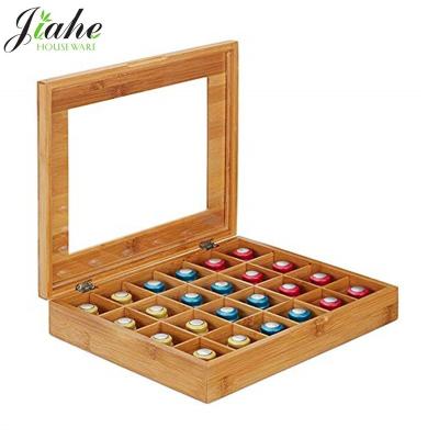 China Sustainable Bamboo Wooden Tea Coffee Storage Box for sale