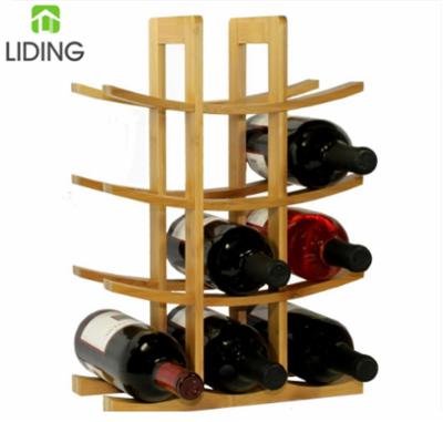 China Sustainable 3 Tier Bamboo 12 Bottle Wine Rack Wine Rack for sale