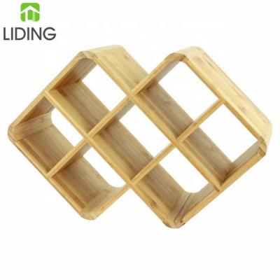 China Sustainable Bamboo Wine Rack For 8 Bottle for sale