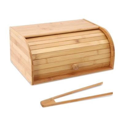 China Sustainable Bamboo Bread Box Countertops Bread Storage Kitchen Counter Organizer for sale