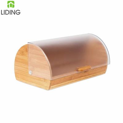 China Sustainable Bamboo Bread Box Kitchen Countertop Storage Boxes Countertop Organizer for sale