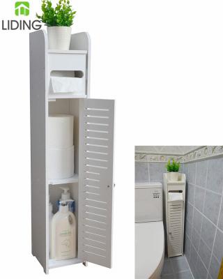 China Toilet Room Bathroom Storage Corner Floor Cabinet With Doors And Wooden Shelves Towel Storage Shelf For Paper Holder for sale