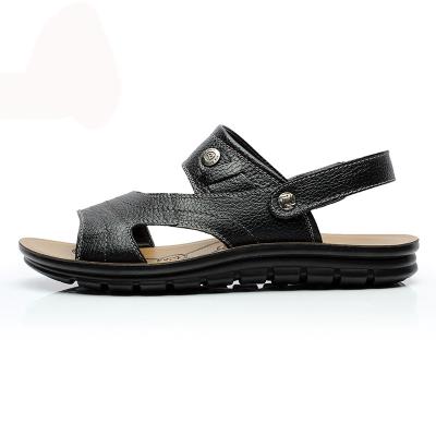 China 2 in 1 Handgefertigte Leder-Sandalen für Männer Schokoladenbraune Sandalen für den Sommer zu verkaufen