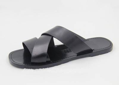 China Mode Mensen Lederschoenen Flip Flops Zwarte Mensen Zomer Ledersandaal Te koop