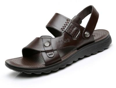 China Sandalias de cuero masculinas de verano, Sandalias de cuero personalizadas para hombres. en venta